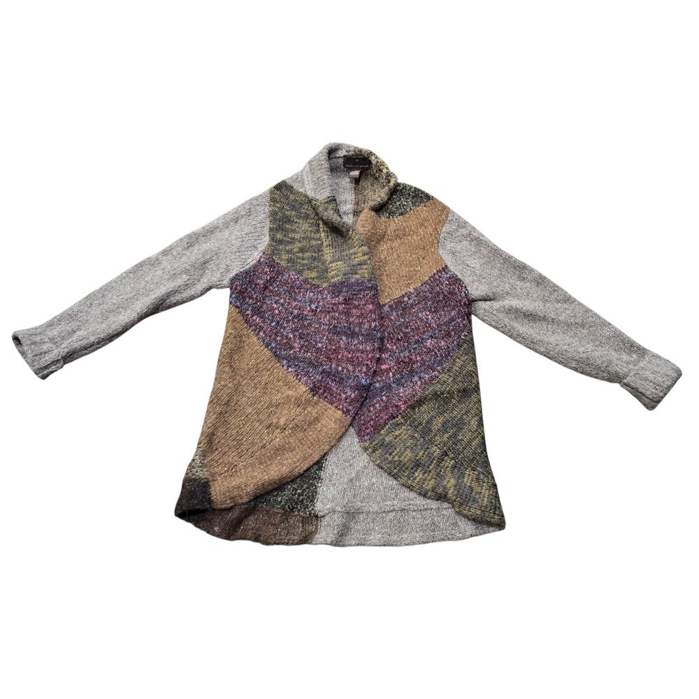 Fenn Wright Manson Multi Color Abstract Wool Cardigan Sweater